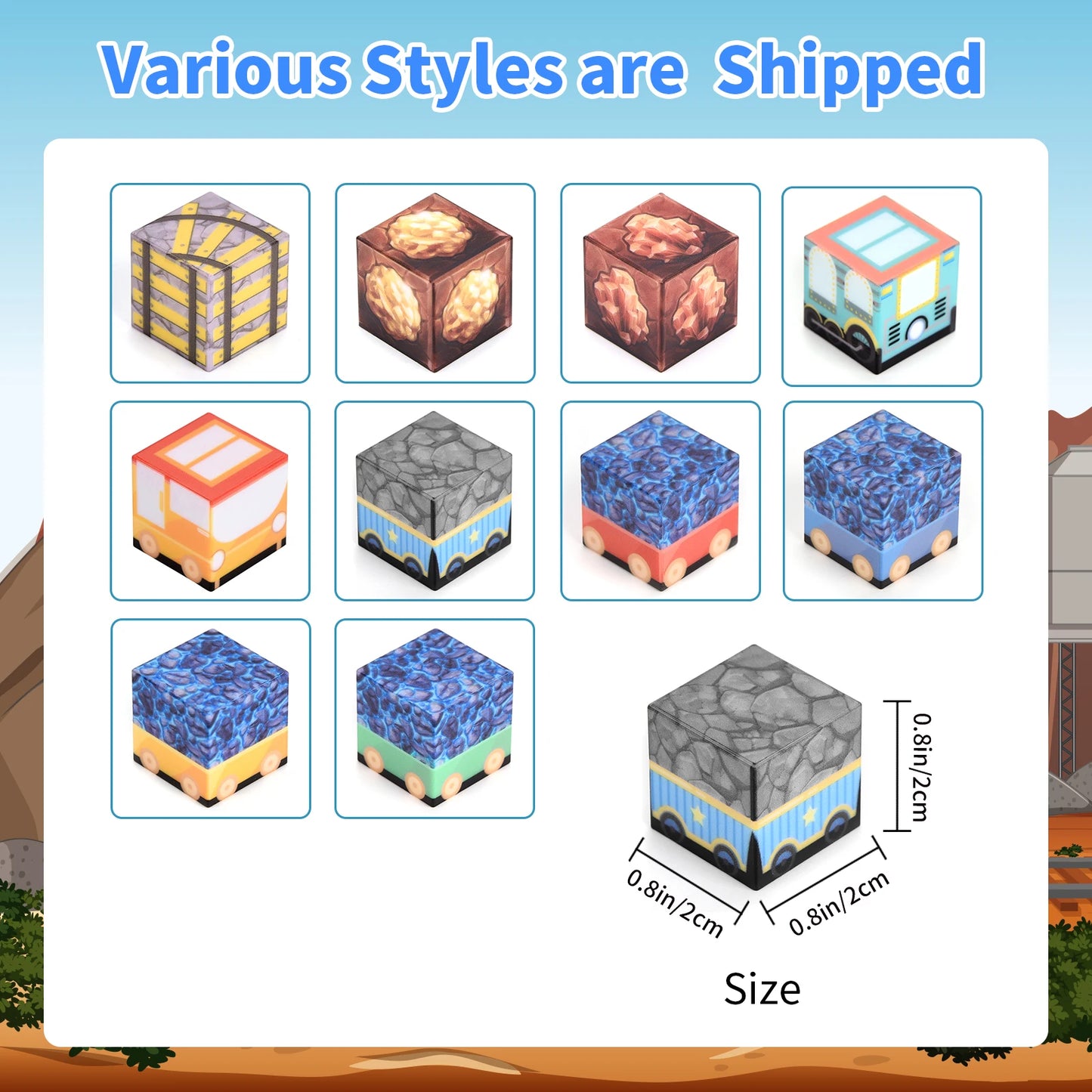 1pc random set of 100-piece small multi-color magnetic building toys. These are highly educational toys that enhance concentrati